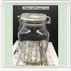 Flip Top Glass Jar Kig Indonesia 20L Vintage Canister 8 1/2 Inches Tall Square Farmhouse Decor