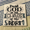 TRUST GOD Wall Art Ceramic Tile Sign Gift Home Decor Positive Quote Affirmation Handmade Sign Country Farmhouse Gift Campers RV Gift Home and Living Wall Hanging - JAMsCraftCloset