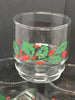 Glasses Juice Vintage Clear Glass Christmas Holly Berry c.1980 by Libbey Crystal Set of 4