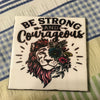 BE STRONG COURAGEOUS Wall Art Ceramic Tile Sign Gift Home Decor Positive Quote Affirmation Handmade Sign Country Farmhouse Gift Campers RV Gift Home and Living Wall Hanging - JAMsCraftCloset
