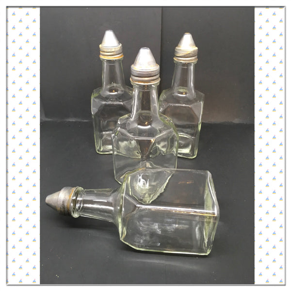 Bottle Vintage Olive Oil Dispenser Clear Glass Corked With NO Markings - JAMsCraftCloset