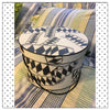 Hat Box Hatbox Round Black White Gold Geometric Design Cardboard Storage Home Decor