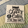CALM YOUR FEARS Wall Art Ceramic Tile Sign Gift Home Decor Positive Quote Affirmation Handmade Sign Country Farmhouse Gift Campers RV Gift Home and Living Wall Hanging - JAMsCraftCloset