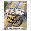 Hat Box Hatbox Round Black White Gold Geometric Design Cardboard Storage Home Decor