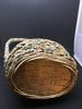 Basket Flower Girl Vintage Green Tan Oval Wicker Centerpiece Table Decor - JAMsCraftCloset
