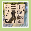 IF THE SHOE FITS BLACK STARS Wall Art Ceramic Tile Sign Gift Home Decor Halloween Decor Gift Idea Handmade Sign Country Farmhouse Gift Campers RV Gift Home and Living Wall Hanging - JAMsCraftCloset