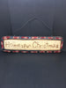 Plaque Sign HOMESPUN CHRISTMAS Hand Painted With Red Plaid Ribbon Polyresin Gift Idea