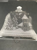 Candy Dish Bell Shaped Vintage Embossed Trinket Plate Dish Church Christmas Trees - JAMsCraftCloset