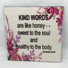 KIND WORDS LIKE HONEY Wall Art Ceramic Tile Sign Gift Idea Home Decor Positive Saying {{ JAMsCraftCloset }}