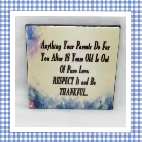 PARENTS DO FOR YOU AFTER 18 Wall Art Ceramic Tile Sign Gift Idea Home Decor Positive Saying Quote Affirmation Handmade Sign Country Farmhouse Gift Campers RV Gift Home and Living Wall Hanging - JAMsCraftCloset