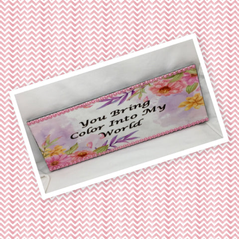 YOU BRING COLOR INTO MY WORLD Ceramic Tile With Bling Sign Wall Art Gift Idea Home Country Decor Affirmation Wedding Decor Positive Saying - JAMsCraftCloset