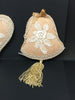 Ornament Victorian Bell and Heart Beige Tan Handmade Vintage Set of 2 JAMsCraftCloset