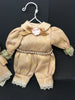 Ornament Victorian Boy Girl Beige Tan on Hanger Handmade Vintage Set of 2 JAMsCraftCloset