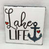 LAKE LIFE  Wall Art Ceramic Tile Sign Gift Idea Home Lake House Decor Positive Saying Quote Affirmation Handmade Sign Country Farmhouse  Campers RV Home and Living Wall Hanging - JAMsCraftCloset