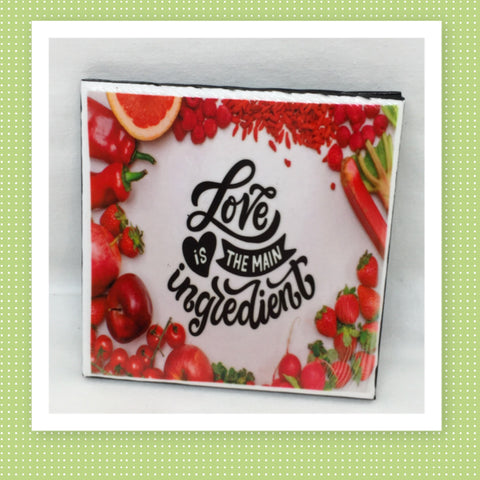 LOVE IS THE MAIN INGREDIENT Wall Art Ceramic Tile Sign Gift Idea Home Kitchen Decor Positive Saying Quote Affirmation Handmade Sign Country Farmhouse Gift Campers RV Gift Home and Living Wall Hanging - JAMsCraftCloset
