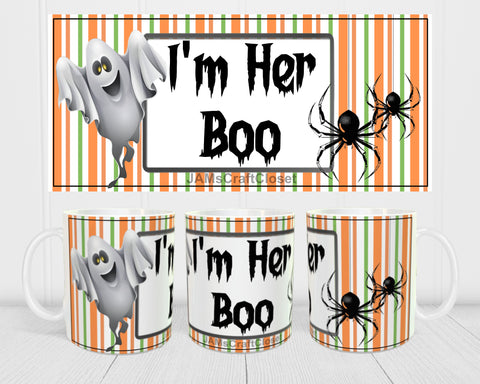 MUG Coffee Full Wrap Sublimation Digital Graphic Design Download IM HER BOO Halloween SVG-PNG Crafters Delight - JAMsCraftCloset