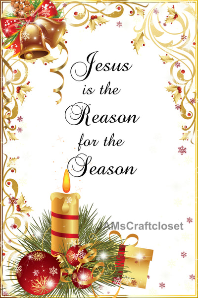 Garden Flag Digital Sublimation Design Graphic SVG-PNG-JPEG Download JESUS IS THE REASON FOR THE SEASON Christmas Holiday Crafters Delight - JAMsCraftCloset