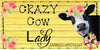 License Vanity Plate Front Plate Clever Funny Custom Plate Car Tag CRAZY COW LADY Sublimation on Metal Gift Idea - JAMsCraftCloset