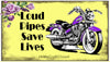 Motorcycle License Vanity Plate Custom Tag Front Clever Funny Unique LOUD PIPES SAVES LIVES Sublimation on Metal - JAMsCraftCloset