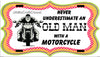 License Plate Motorcycle Vanity Plate Digital Graphic Design Download NEVER UNDERESTIMATE AN OLD MAN SVG-PNG-JPEG Sublimation Crafters Delight {{ JAMsCraftCloset }}