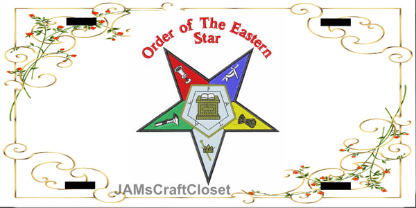 License Vanity Plate Front Plate Clever Funny Custom Plate Car Tag ORDER OF EASTERN STAR Sublimation on Metal Gift Crafters Delight - JAMsCraftCloset