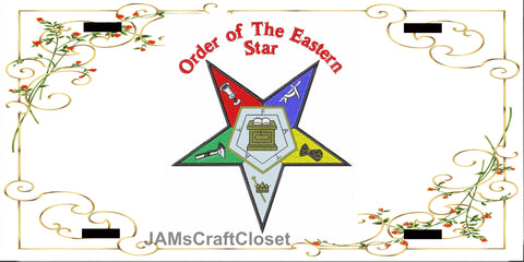 License Plate Digital Graphic Design Download ORDER OF THE EASTERN STAR  SVG-PNG Sublimation MASON Crafters Delight - JAMsCraftCloset