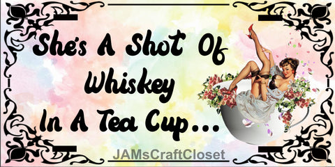 License Plate Digital Graphic Design Download SHE IS A SHOT OF WHISKEY SVG-PNG-JPEG Sublimation Crafters Delight - JAMsCraftCloset