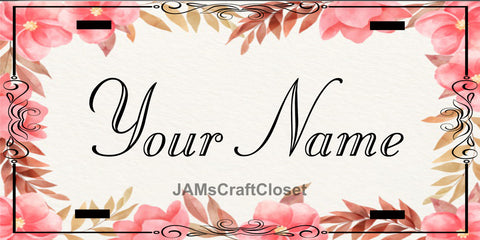 License Plate Personalized Vanity Plate NAME 19 Gift Idea Made By Sublimation on Metal Car Decor - JAMsCraftCloset
