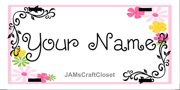 License Plate Personalized Vanity Plate NAME 23 Gift Idea Made By Sublimation on Metal Car Decor - JAMsCraftCloset