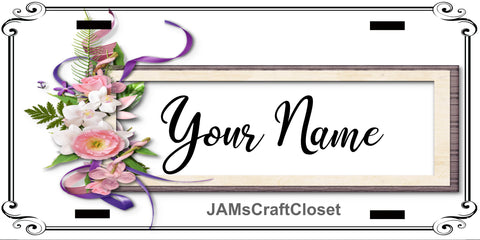License Plate Personalized Vanity Plate NAME 30 Gift Idea Made By Sublimation on Metal Car Decor - JAMsCraftCloset