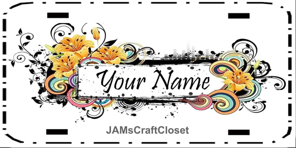 License Plate Personalized Vanity Plate NAME 34 Gift Idea Made By Sublimation on Metal Car Decor - JAMsCraftCloset