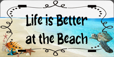 License Vanity Plate Front Plate Clever Funny Custom Plate Car Tag LIFE IS BETTER AT THE BEACH Sublimation on Metal Gift Idea - JAMsCraftCloset