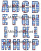 ALPHABET SET Digital Graphic Design Typography Clipart SVG-PNG Sublimation LIGHT BLUE GINGHAM USA Patriotic Design Download Crafters Delight - JAMsCraftCloset