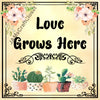 LOVE GROWS HERE Cactus Quote - DIGITAL GRAPHICS  My digital SVG, PNG and JPEG Graphic downloads for the creative crafter are graphic files for those that use the Sublimation or Waterslide techniques - JAMsCraftCloset