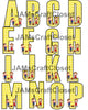 ALPHABET SET Digital Graphic Design Typography Clipart SVG-PNG Sublimation FARMERS YELLOW GINGHAM Kids Children Design Download Crafters Delight - JAMsCraftCloset