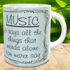 MUG Coffee Full Wrap Sublimation Digital Graphic Design Download MUSIC IT SAYS ALL THINGS SVG-PNG Music Crafters Delight - JAMsCraftCloset