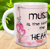 MUG Coffee Full Wrap Sublimation Digital Graphic Design Download MUSIC IS THE VOICE OF THE HEART SVG-PNG Music Crafters Delight - JAMsCraftCloset