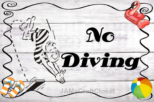 NO DIVING - DIGITAL GRAPHICS  My digital SVG, PNG and JPEG Graphic downloads for the creative crafter are graphic files for those that use the Sublimation or Waterslide techniques - JAMsCraftCloset