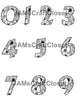 NUMBER SETS Digital Graphic Design Typography Clipart SVG-PNG Sublimation BLACK WHITE FLORAL Design Download Crafters Delight - JAMsCraftCloset