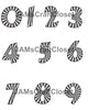 NUMBER SETS Digital Graphic Design Typography Clipart SVG-PNG Sublimation BLACK WHITE SPIRAL BURST Design Download Crafters Delight - JAMsCraftCloset