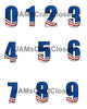 NUMBER SETS Digital Graphic Design Typography Clipart SVG-PNG Sublimation BLUE TOP RED WHITE BOTTOM Patriotic Design Download Crafters Delight - JAMsCraftCloset