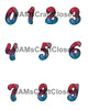 NUMBER SETS Digital Graphic Design Typography Clipart SVG-PNG Sublimation RED BLUE GREEN FOG Design Download Crafters Delight - JAMsCraftCloset