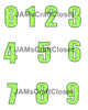 NUMBER SETS Digital Graphic Design Typography Clipart SVG-PNG Sublimation WHITE DOTS LIME GREEN BACKGROUND Design Download Crafters Delight - JAMsCraftCloset