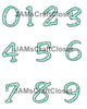NUMBER SETS Digital Graphic Design Typography Clipart SVG-PNG Sublimation AQUA TEAL PATTERN Design Download Crafters Delight - JAMsCraftCloset