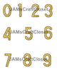 NUMBER SETS Digital Graphic Design Typography Clipart SVG-PNG Sublimation GOLD FOIL METALIC Industrial Design Download Crafters Delight - JAMsCraftCloset