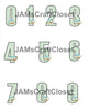 NUMBER SETS Digital Graphic Design Typography Clipart SVG-PNG Sublimation BLUE BIRDS GREEN CHECKERED Design Download Crafters Delight - JAMsCraftCloset