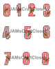 NUMBER SETS Digital Graphic Design Typography Clipart SVG-PNG Sublimation RED CHECKERED CANDYCANE Holiday Christmas Design Download Crafters Delight - JAMsCraftCloset