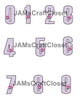 NUMBER SETS Digital Graphic Design Typography Clipart SVG-PNG Sublimation FLAMINGO FLORAL PURPLE CHECKERED Design Download Crafters Delight - JAMsCraftCloset