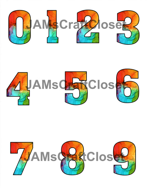 NUMBER SETS Digital Graphic Design Typography Clipart SVG-PNG Sublimat ...