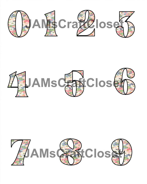 NUMBER SETS Digital Graphic Design Typography Clipart SVG-PNG Sublimat ...